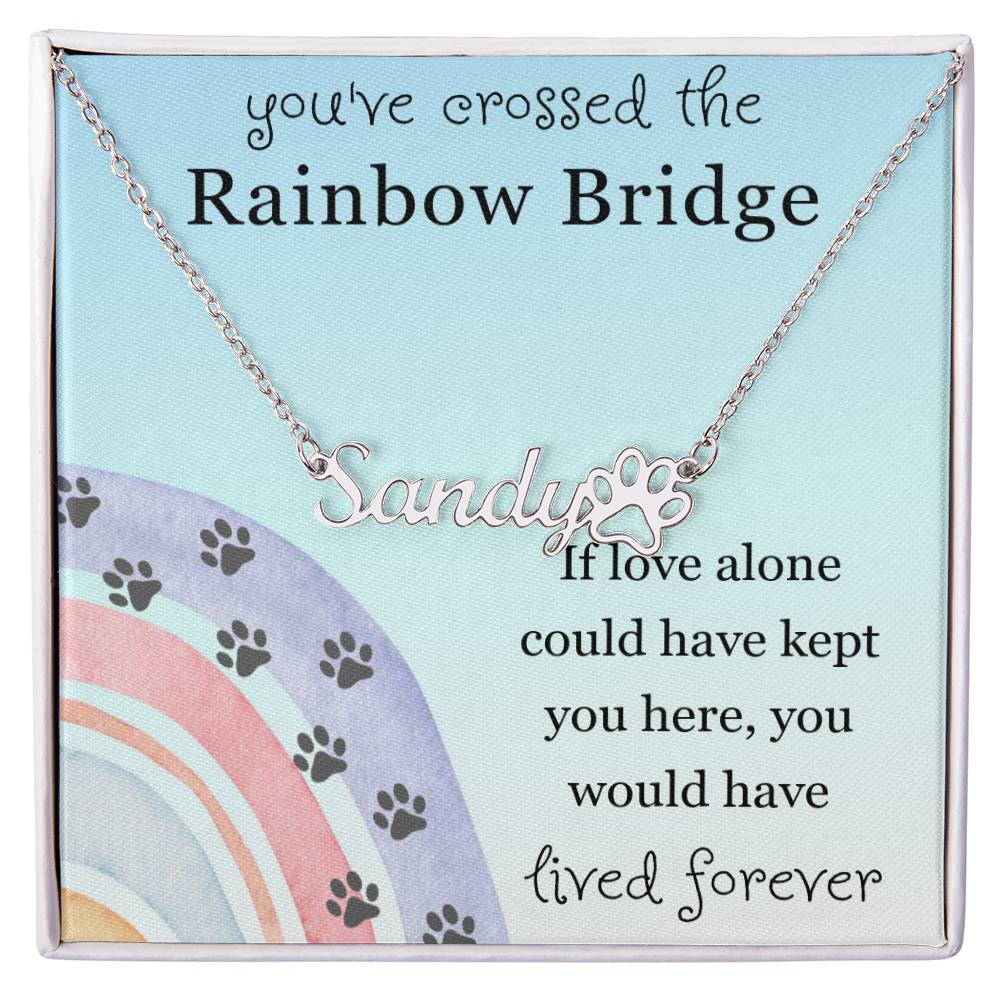 Rainbow Bridge Necklace Memorial of Pet's Name