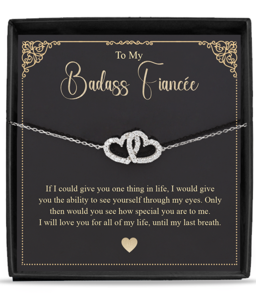 To My Badass Fiancée - Interlocked Hearts Bracelet
