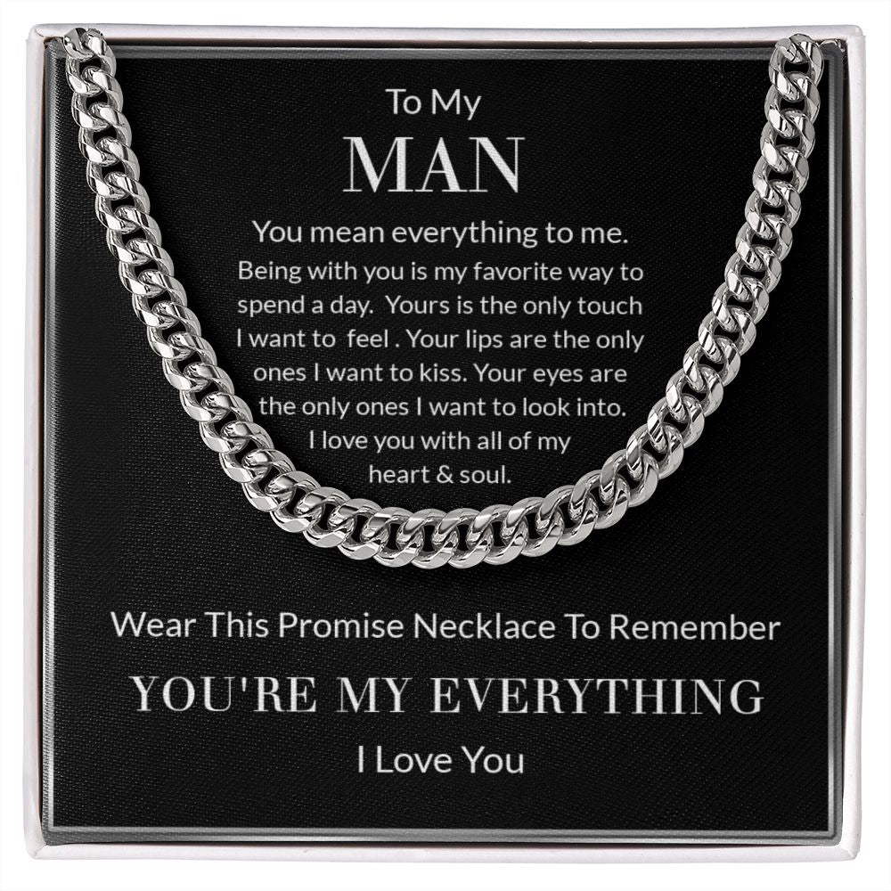 To My Man Cuban Chain Promise Necklace for Him