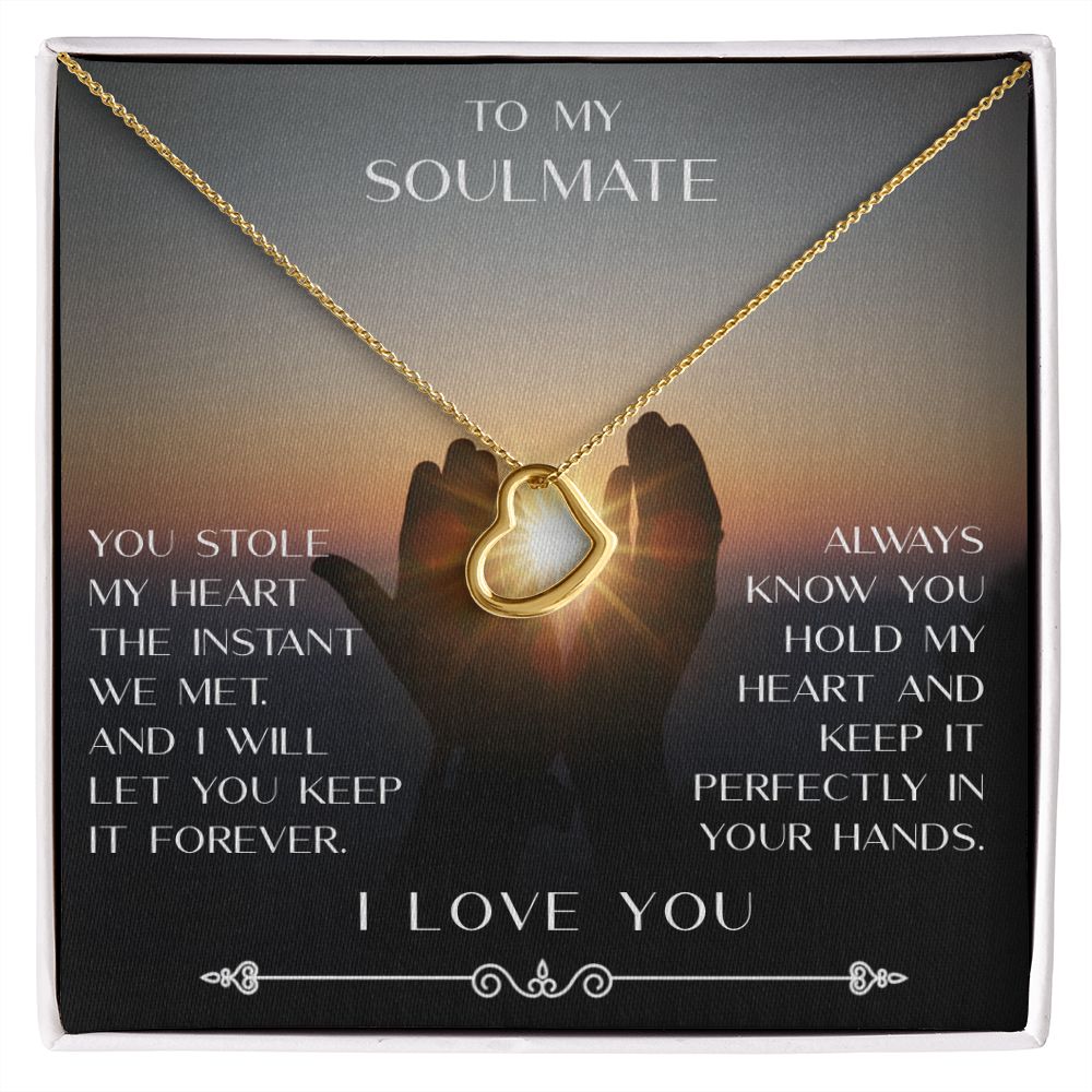 To My Soulmate - You Stole My Heart - yellow or white gold