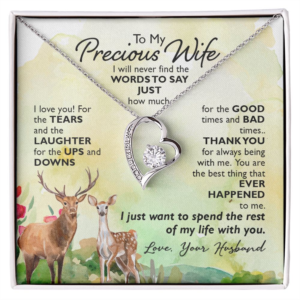 To My Precious Wife Heart Necklace