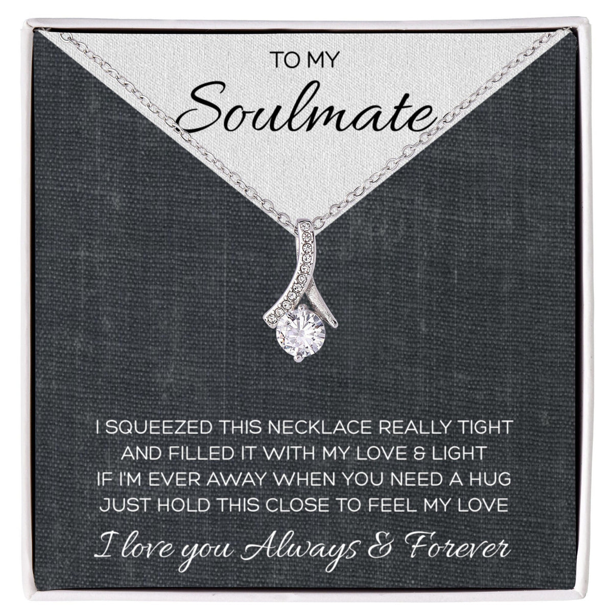 To my soulmate Necklace with Card, Romantic Anniversary Gift for Her