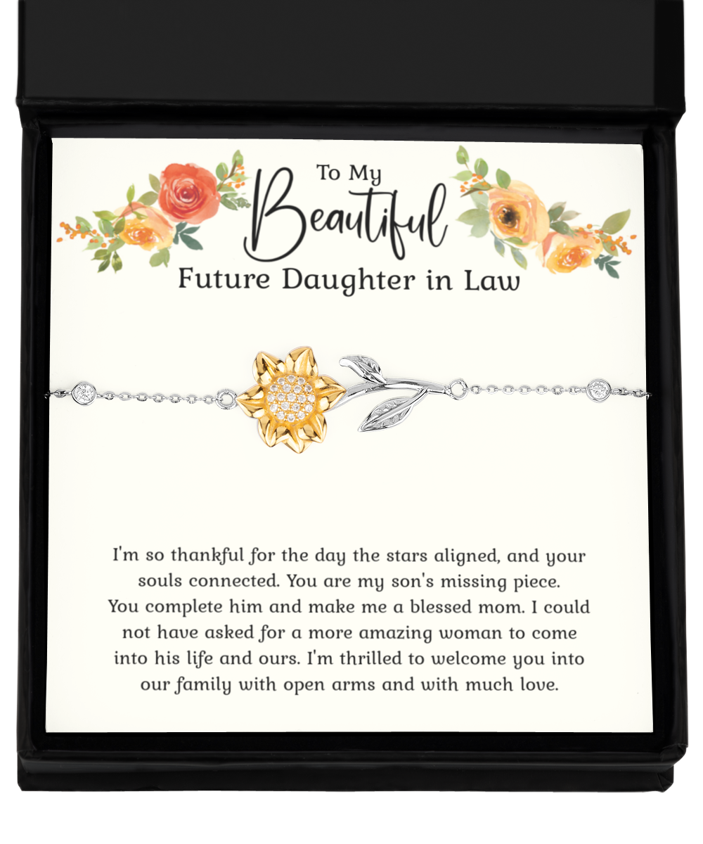 To My Future Daughter-in-Law Sunflower Bracelet